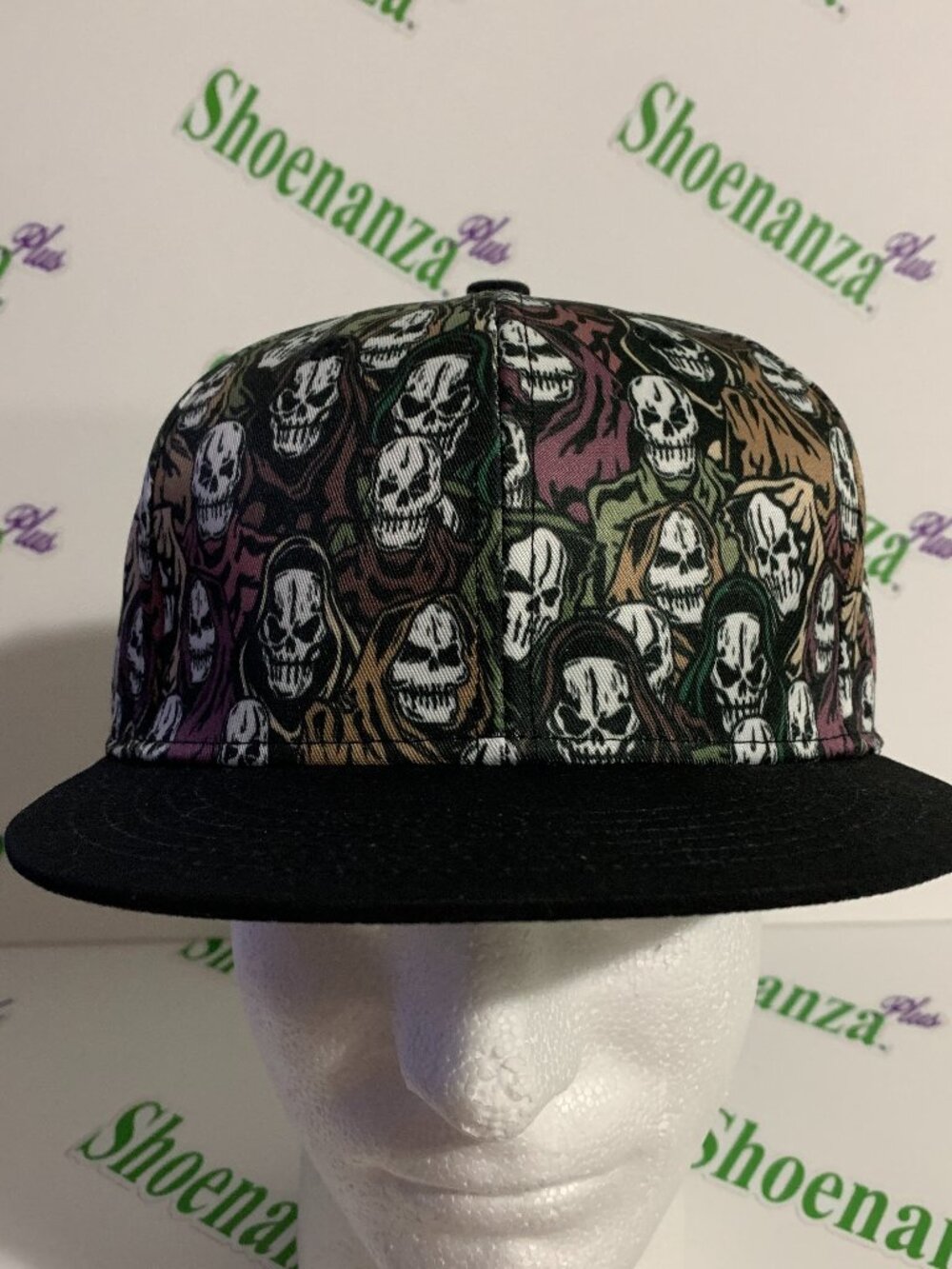 Watson Hat Grim Reaper Camo Camouflage Skulls Adjustable Snapback Black Cap OSFM